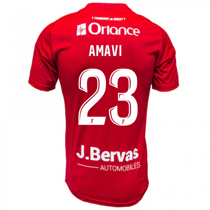 Criança Camisola Jordan Amavi #23 Branco Vermelho Principal 2024/25 Camisa Brasil