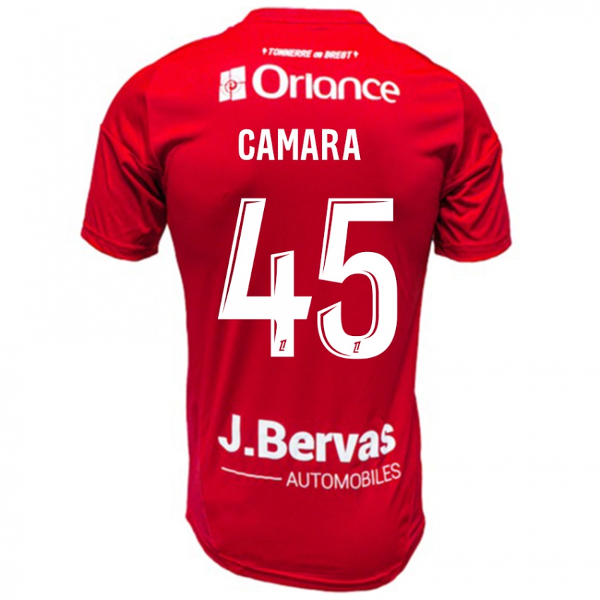 Criança Camisola Mahdi Camara #45 Branco Vermelho Principal 2024/25 Camisa Brasil