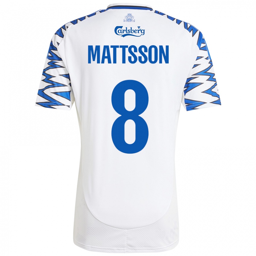 Criança Camisola Magnus Mattsson #8 Céu Branco Azul Principal 2024/25 Camisa Brasil