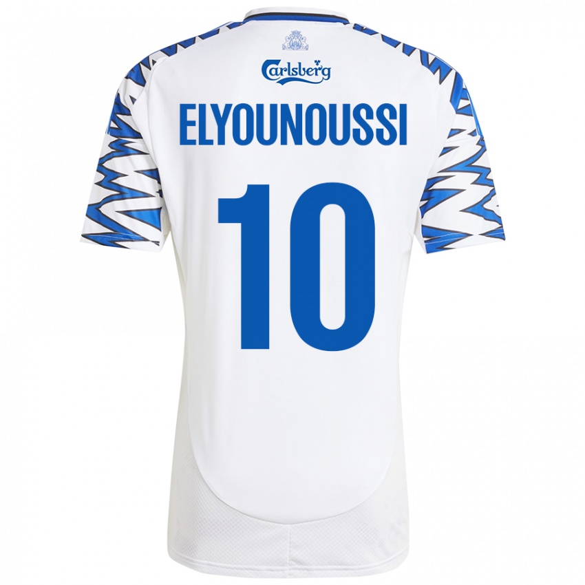 Criança Camisola Mohamed Elyounoussi #10 Céu Branco Azul Principal 2024/25 Camisa Brasil