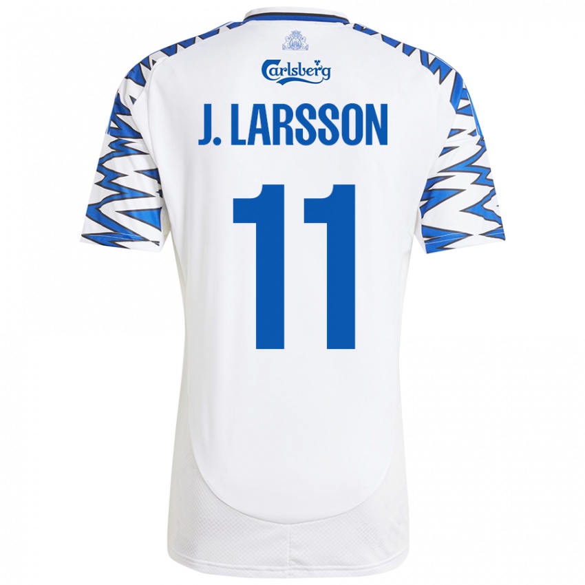 Criança Camisola Jordan Larsson #11 Céu Branco Azul Principal 2024/25 Camisa Brasil