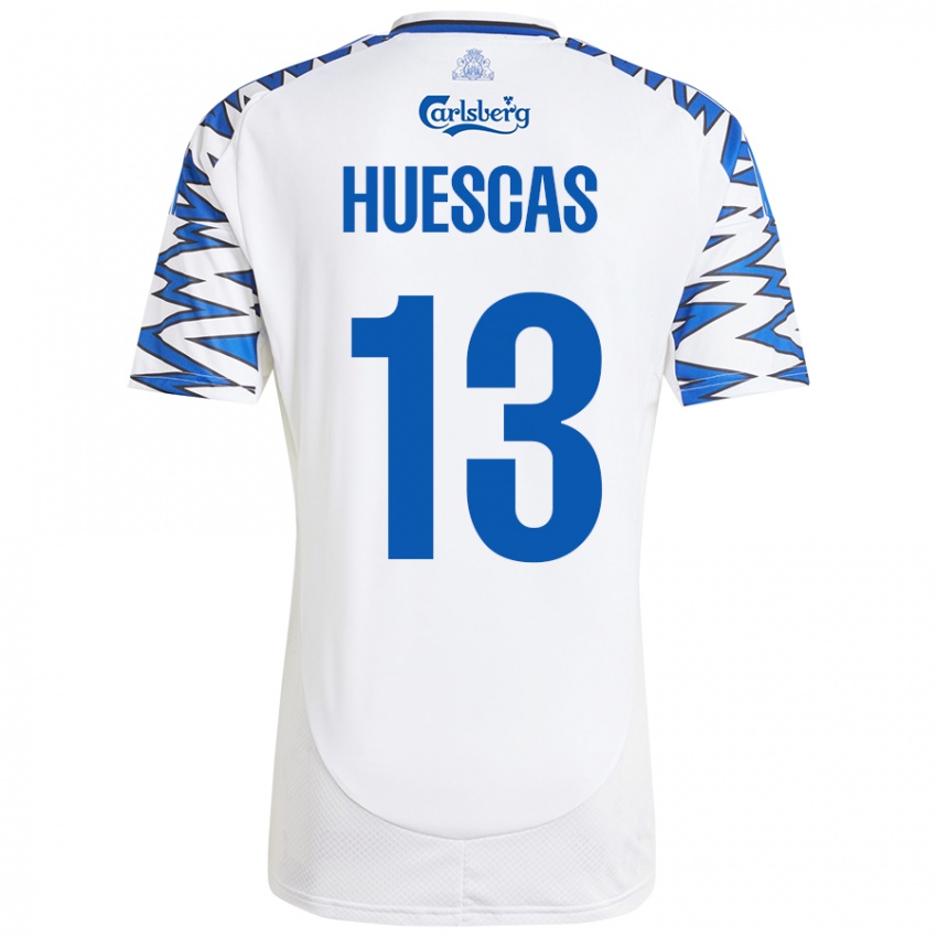 Criança Camisola Rodrigo Huescas #13 Céu Branco Azul Principal 2024/25 Camisa Brasil