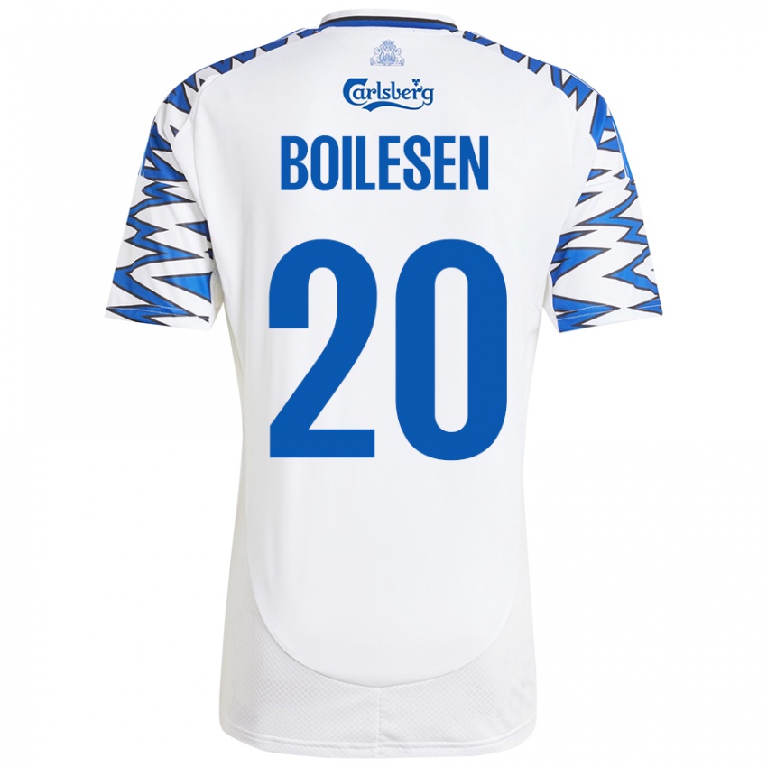 Criança Camisola Nicolai Boilesen #20 Céu Branco Azul Principal 2024/25 Camisa Brasil