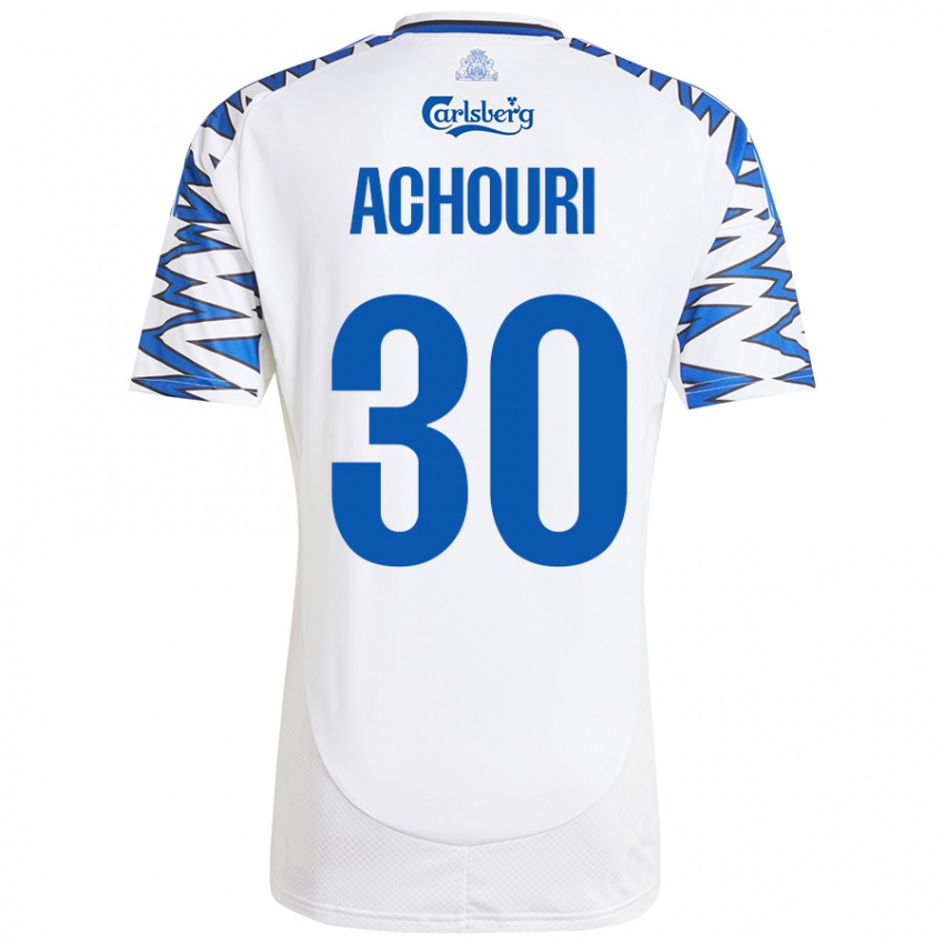 Criança Camisola Elias Achouri #30 Céu Branco Azul Principal 2024/25 Camisa Brasil