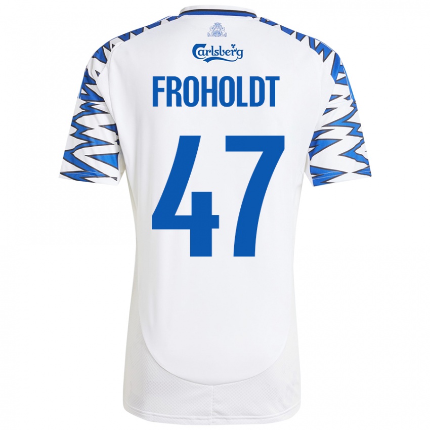 Criança Camisola Victor Froholdt #47 Céu Branco Azul Principal 2024/25 Camisa Brasil