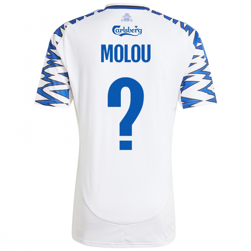 Criança Camisola Yvann Molou #0 Céu Branco Azul Principal 2024/25 Camisa Brasil