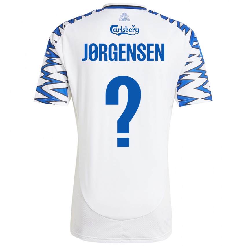 Criança Camisola Mads Jørgensen #0 Céu Branco Azul Principal 2024/25 Camisa Brasil