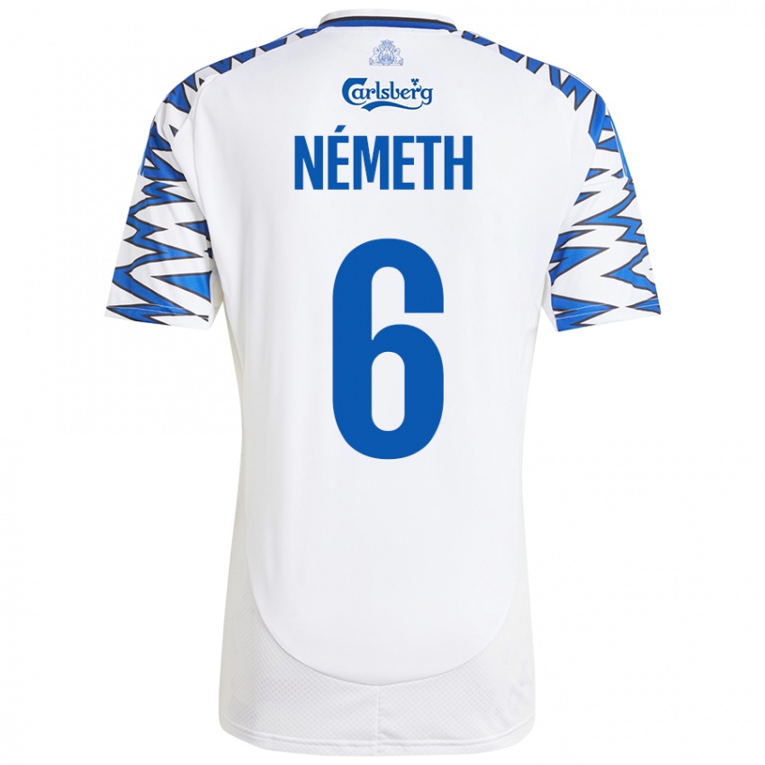 Criança Camisola Hunor Németh #6 Céu Branco Azul Principal 2024/25 Camisa Brasil