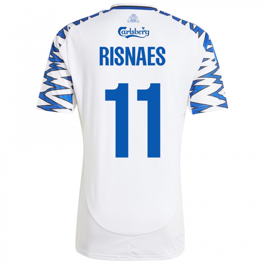 Criança Camisola Roberto Risnaes #11 Céu Branco Azul Principal 2024/25 Camisa Brasil