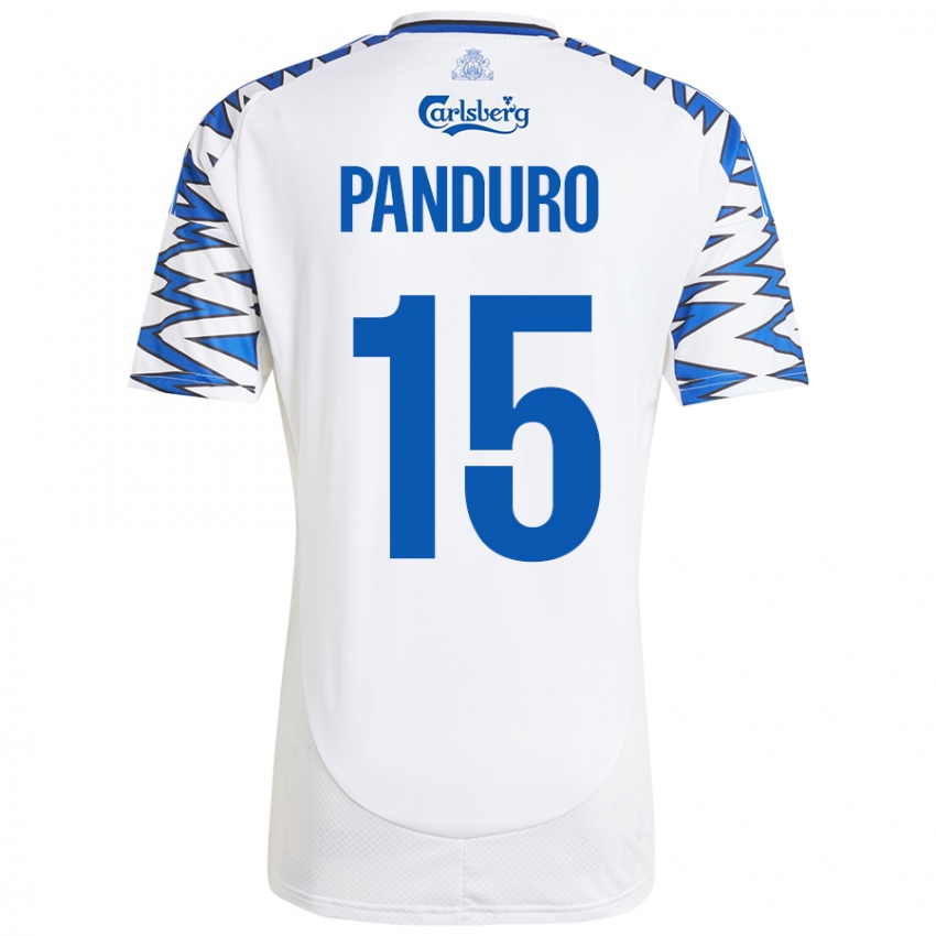 Criança Camisola Tristan Panduro #15 Céu Branco Azul Principal 2024/25 Camisa Brasil