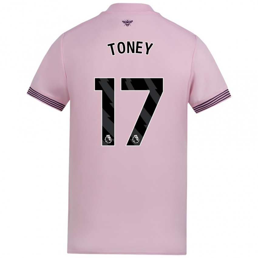 Criança Camisola Ivan Toney #17 Cor-De-Rosa Alternativa 2024/25 Camisa Brasil