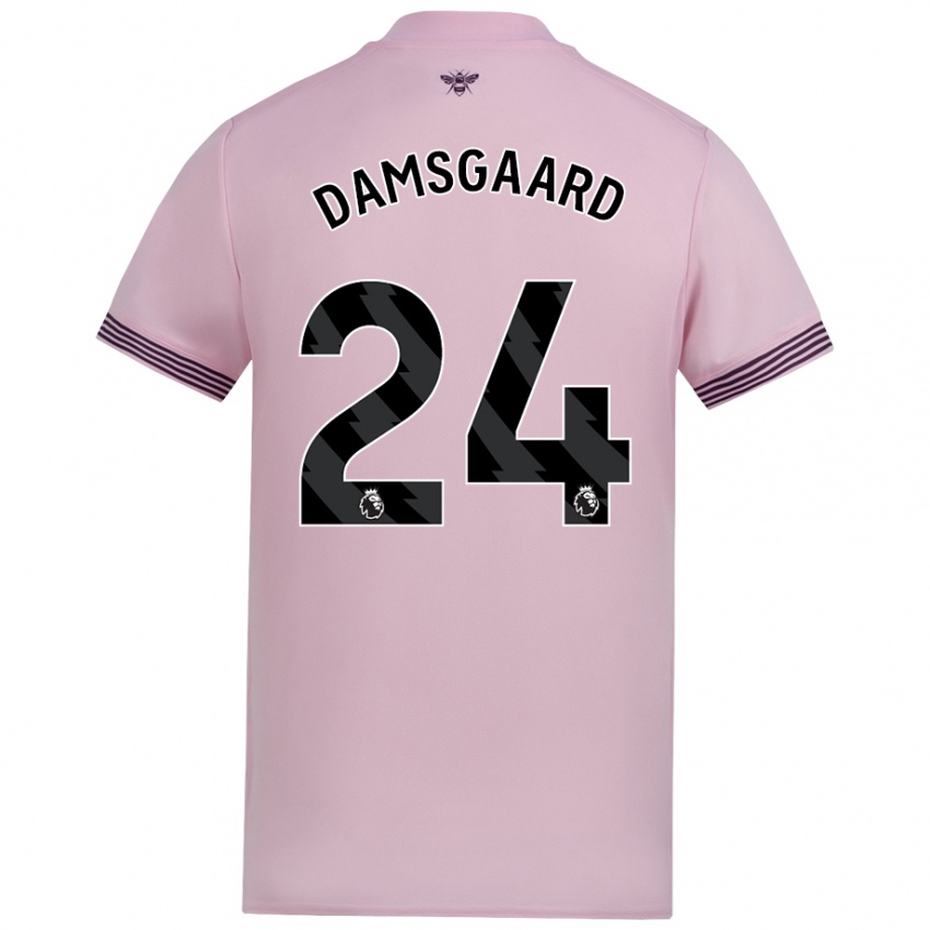 Criança Camisola Mikkel Damsgaard #24 Cor-De-Rosa Alternativa 2024/25 Camisa Brasil