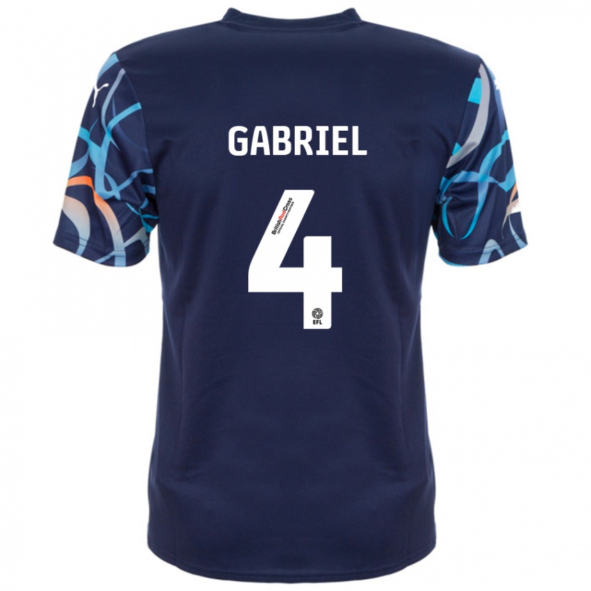 Criança Camisola Jordan Lawrence-Gabriel #4 Azul Marinho Alternativa 2024/25 Camisa Brasil