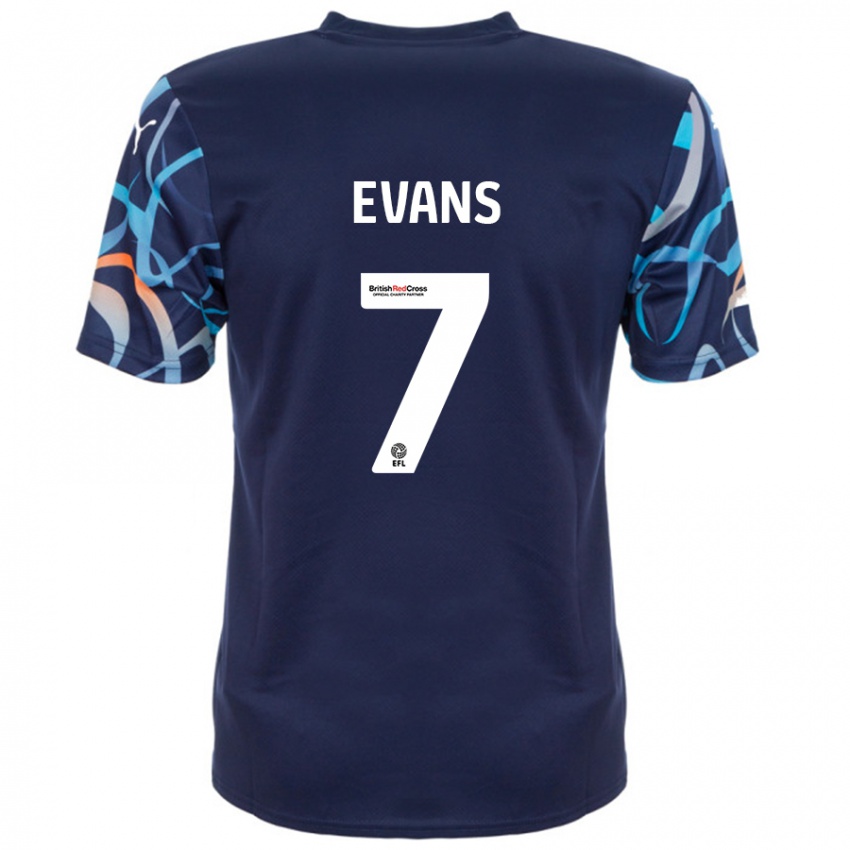 Criança Camisola Lee Evans #7 Azul Marinho Alternativa 2024/25 Camisa Brasil