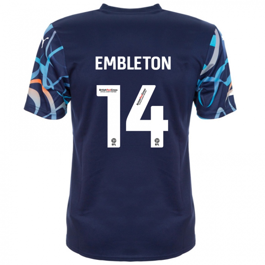 Criança Camisola Elliot Embleton #14 Azul Marinho Alternativa 2024/25 Camisa Brasil