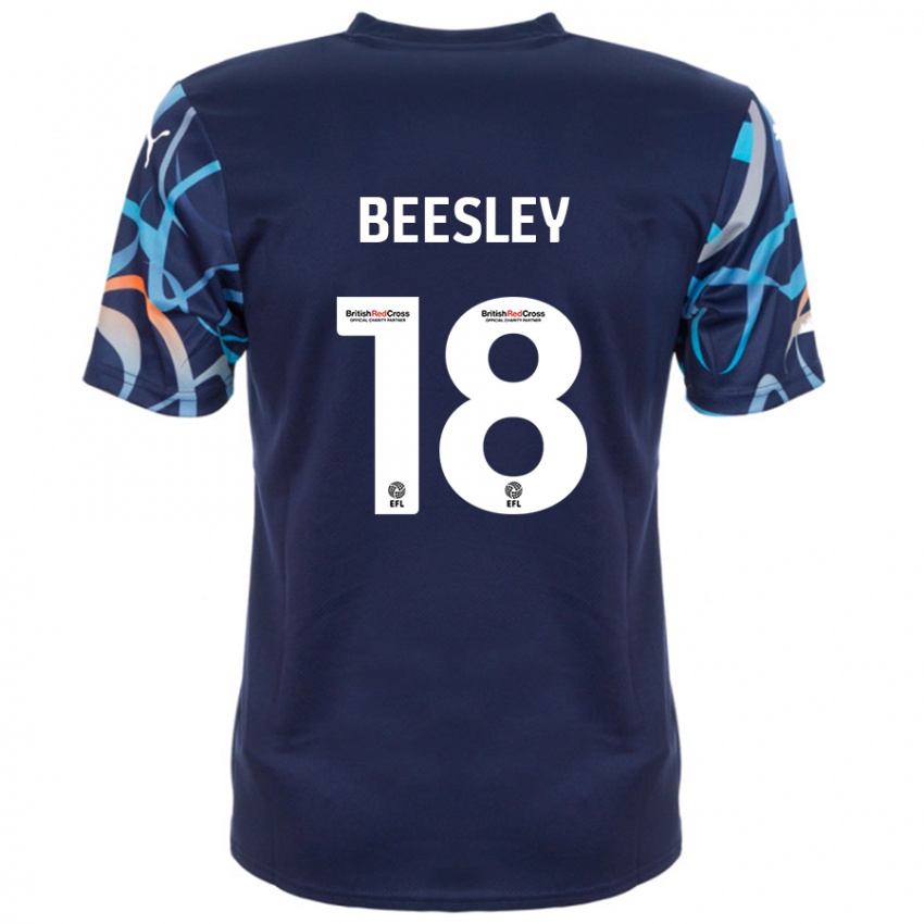 Criança Camisola Jake Beesley #18 Azul Marinho Alternativa 2024/25 Camisa Brasil