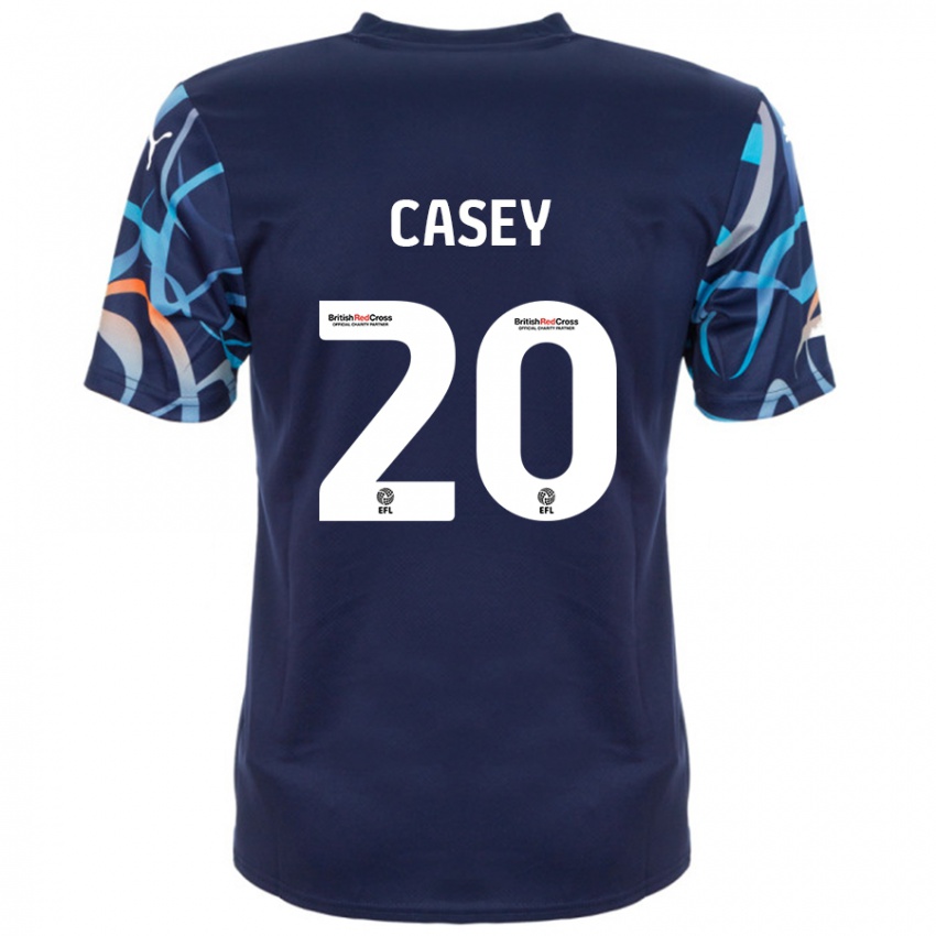 Criança Camisola Oliver Casey #20 Azul Marinho Alternativa 2024/25 Camisa Brasil