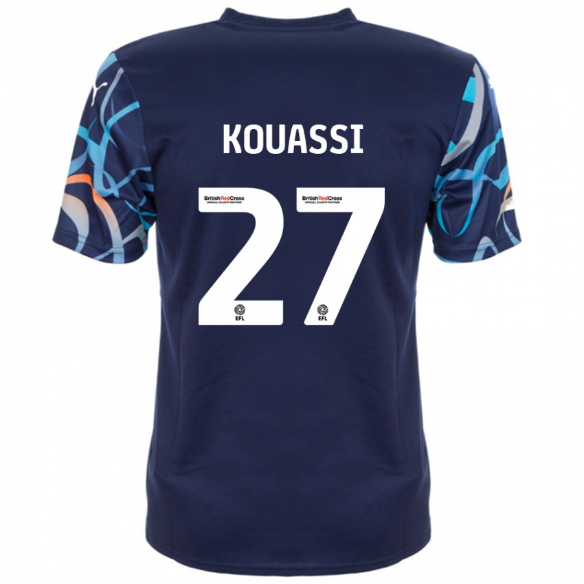 Criança Camisola Kylian Kouassi #27 Azul Marinho Alternativa 2024/25 Camisa Brasil