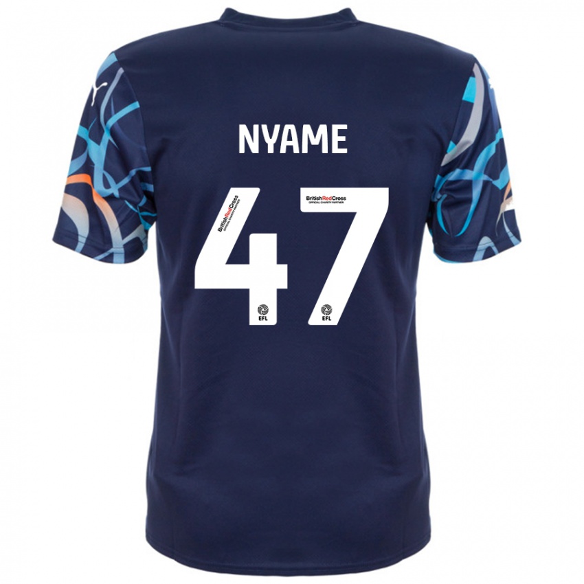 Criança Camisola Josh Nyame #47 Azul Marinho Alternativa 2024/25 Camisa Brasil