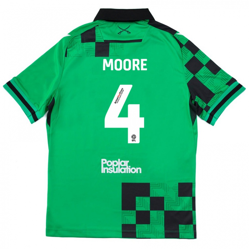 Criança Camisola Taylor Moore #4 Preto Verde Alternativa 2024/25 Camisa Brasil