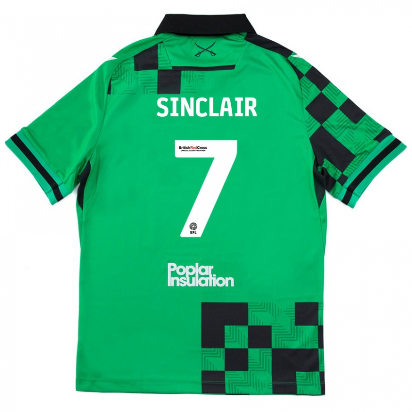 Criança Camisola Scott Sinclair #7 Preto Verde Alternativa 2024/25 Camisa Brasil