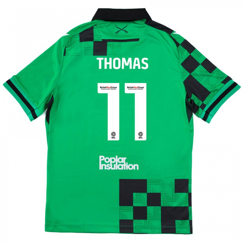 Criança Camisola Luke Thomas #11 Preto Verde Alternativa 2024/25 Camisa Brasil