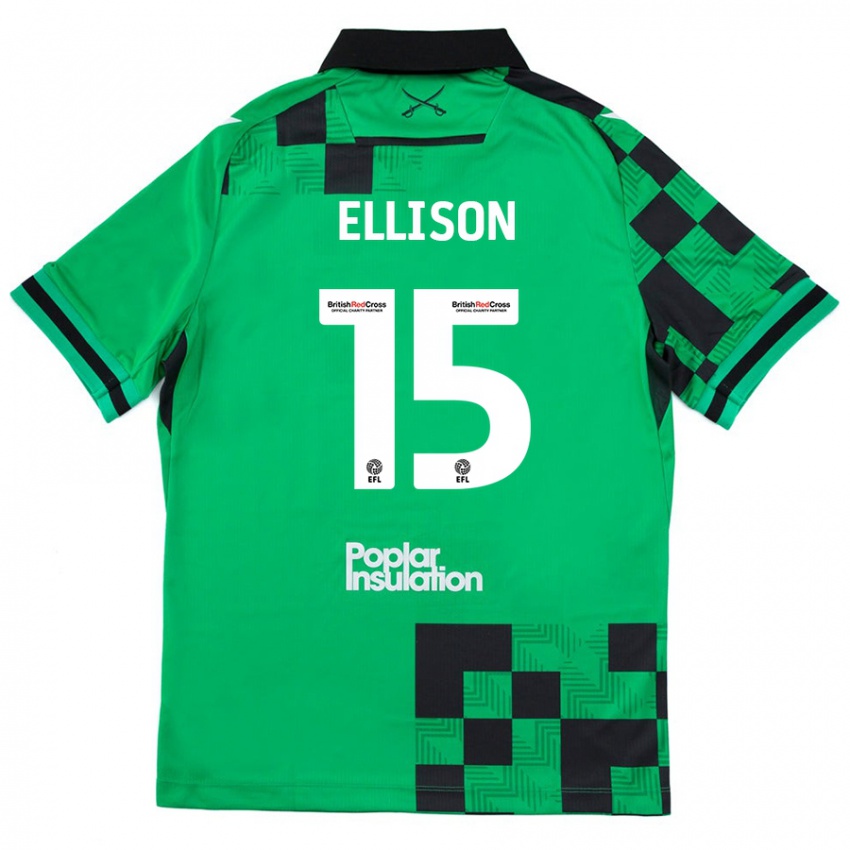 Criança Camisola Dan Ellison #15 Preto Verde Alternativa 2024/25 Camisa Brasil