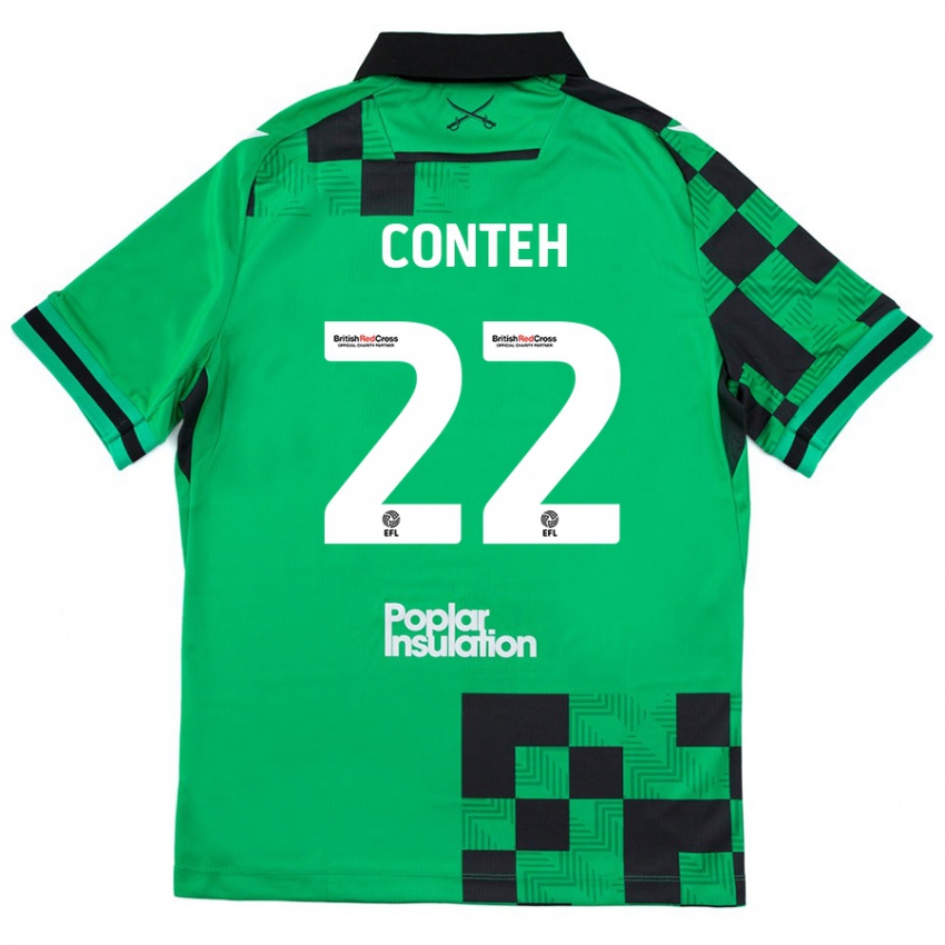 Criança Camisola Kamil Conteh #22 Preto Verde Alternativa 2024/25 Camisa Brasil