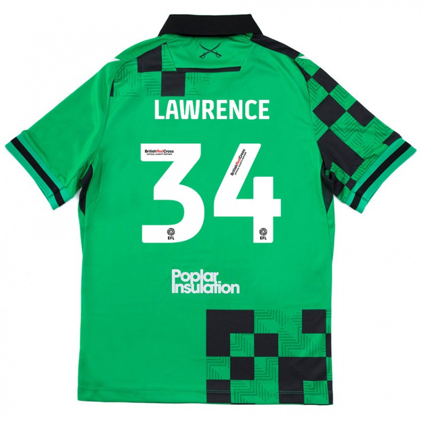 Criança Camisola Jerry Lawrence #34 Preto Verde Alternativa 2024/25 Camisa Brasil