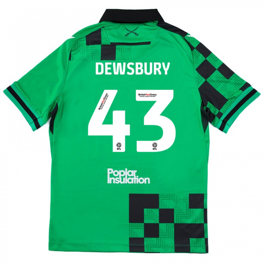 Criança Camisola Ollie Dewsbury #43 Preto Verde Alternativa 2024/25 Camisa Brasil