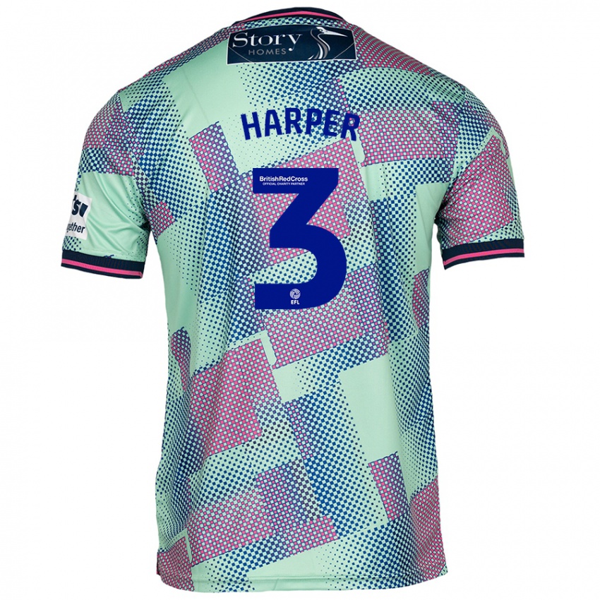 Criança Camisola Cameron Harper #3 Verde Alternativa 2024/25 Camisa Brasil