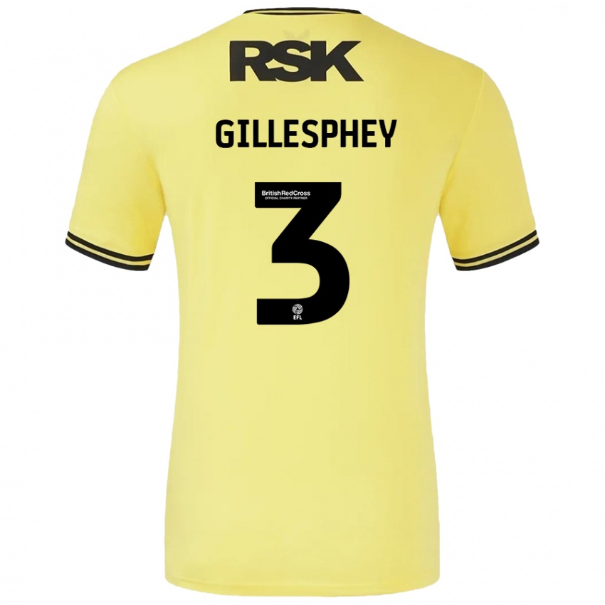 Criança Camisola Macaulay Gillesphey #3 Amarelo Preto Alternativa 2024/25 Camisa Brasil