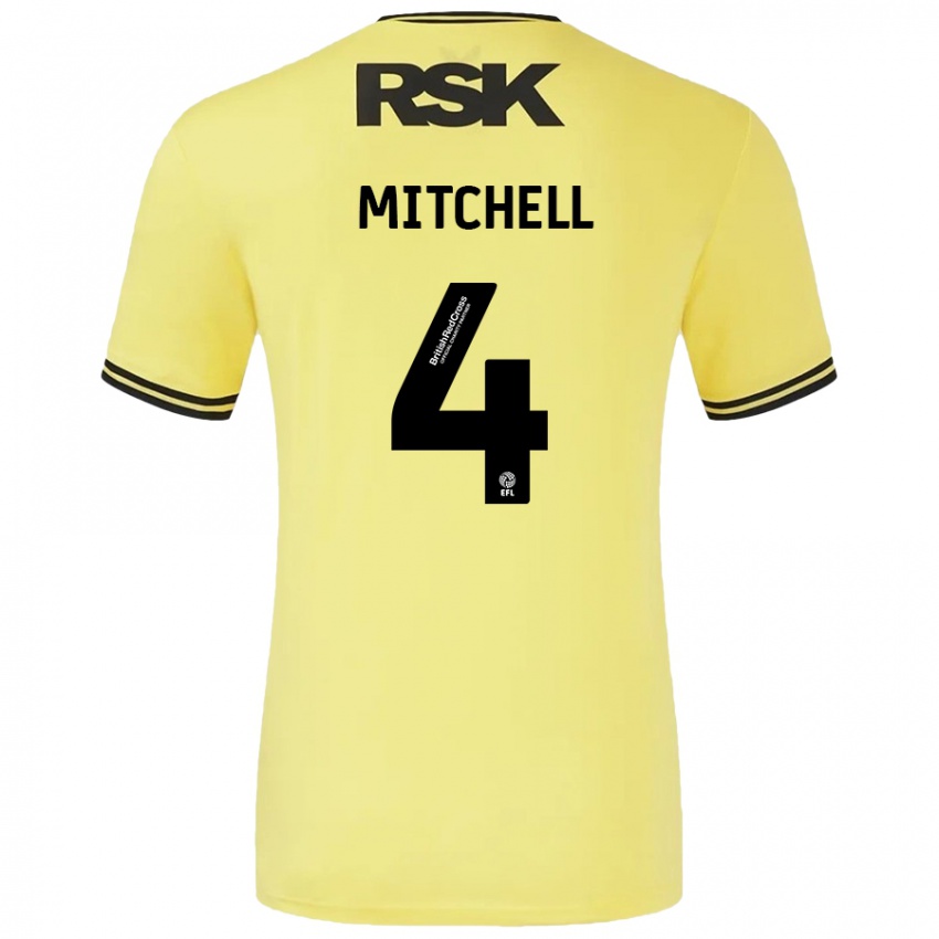 Criança Camisola Alex Mitchell #4 Amarelo Preto Alternativa 2024/25 Camisa Brasil