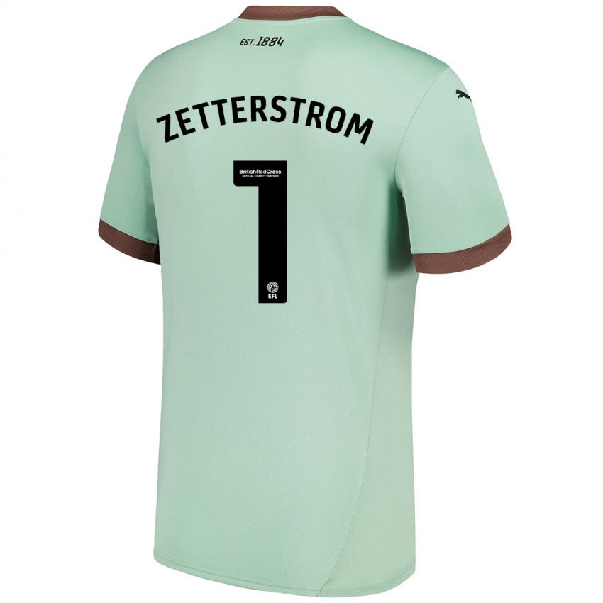 Criança Camisola Jacob Widell Zetterström #1 Verde Claro Alternativa 2024/25 Camisa Brasil