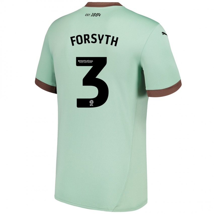 Criança Camisola Craig Forsyth #3 Verde Claro Alternativa 2024/25 Camisa Brasil