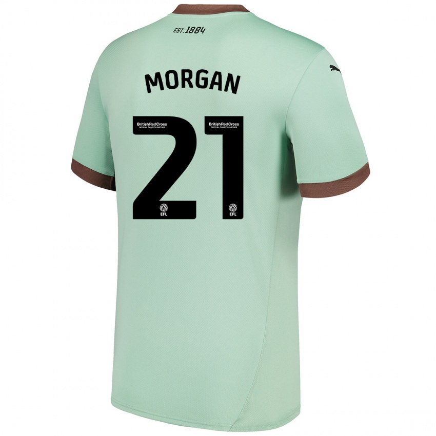 Criança Camisola Sarah Morgan #21 Verde Claro Alternativa 2024/25 Camisa Brasil