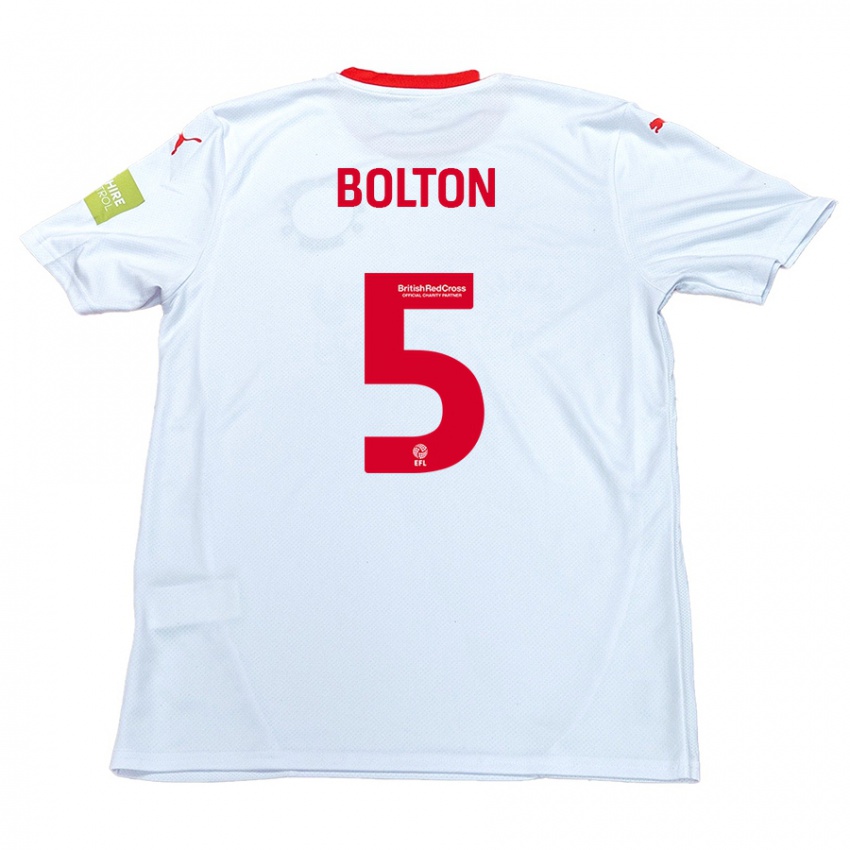 Criança Camisola James Bolton #5 Branco Alternativa 2024/25 Camisa Brasil