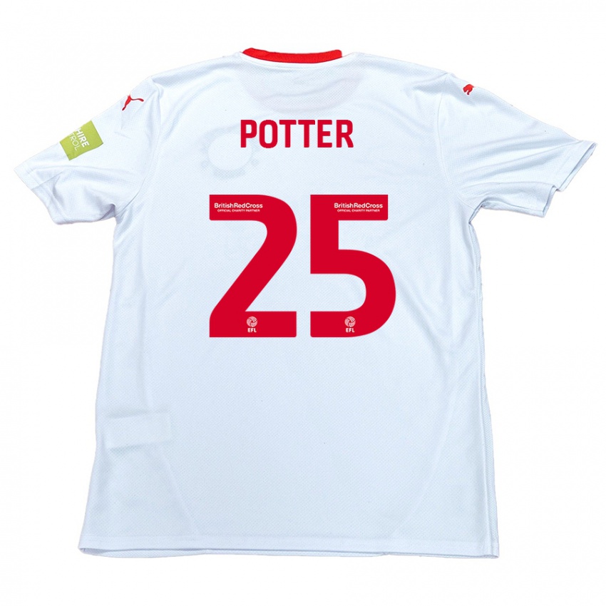 Criança Camisola Finley Potter #25 Branco Alternativa 2024/25 Camisa Brasil