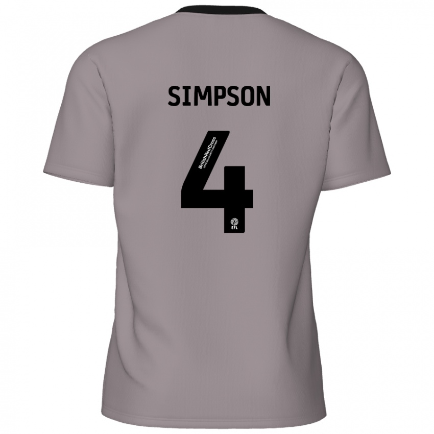 Criança Camisola Jack Simpson #4 Cinzento Alternativa 2024/25 Camisa Brasil