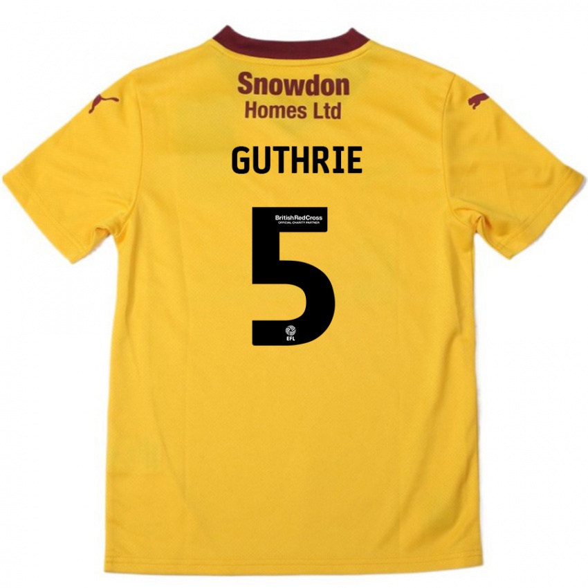 Criança Camisola Jon Guthrie #5 Borgonha Laranja Alternativa 2024/25 Camisa Brasil