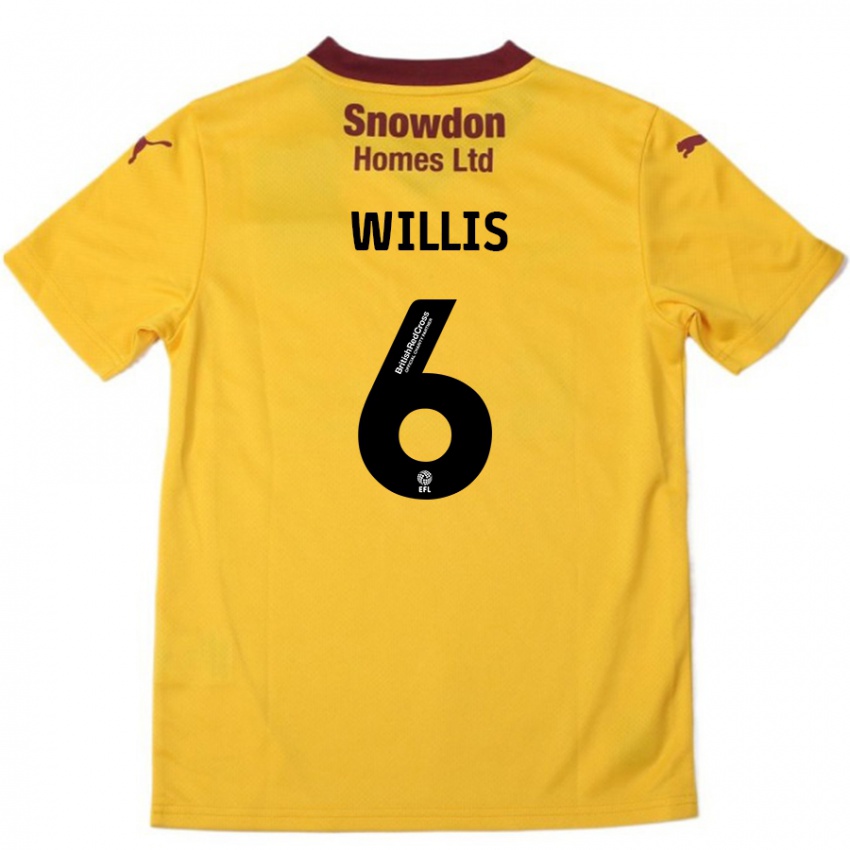 Criança Camisola Jordan Willis #6 Borgonha Laranja Alternativa 2024/25 Camisa Brasil