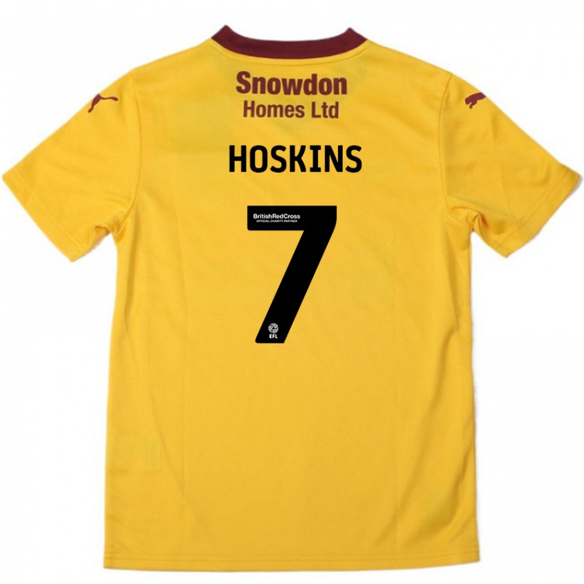 Criança Camisola Sam Hoskins #7 Borgonha Laranja Alternativa 2024/25 Camisa Brasil