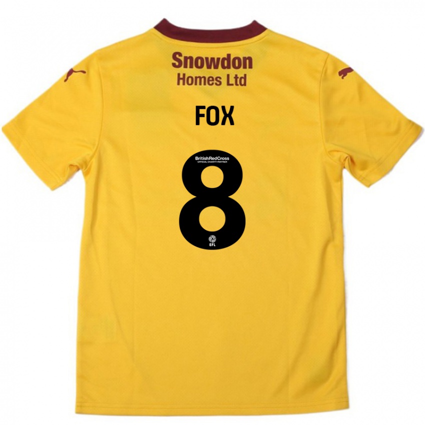 Criança Camisola Ben Fox #8 Borgonha Laranja Alternativa 2024/25 Camisa Brasil