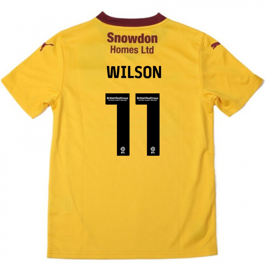 Criança Camisola James Wilson #11 Borgonha Laranja Alternativa 2024/25 Camisa Brasil