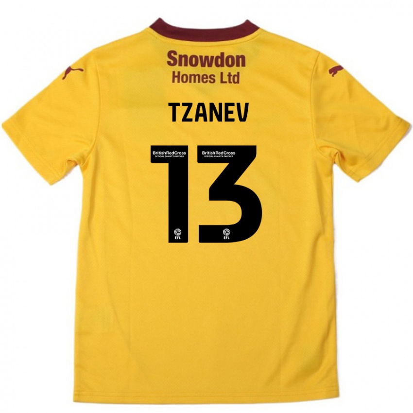 Criança Camisola Nik Tzanev #13 Borgonha Laranja Alternativa 2024/25 Camisa Brasil