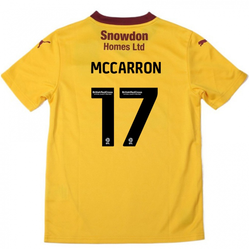 Criança Camisola Liam Mccarron #17 Borgonha Laranja Alternativa 2024/25 Camisa Brasil