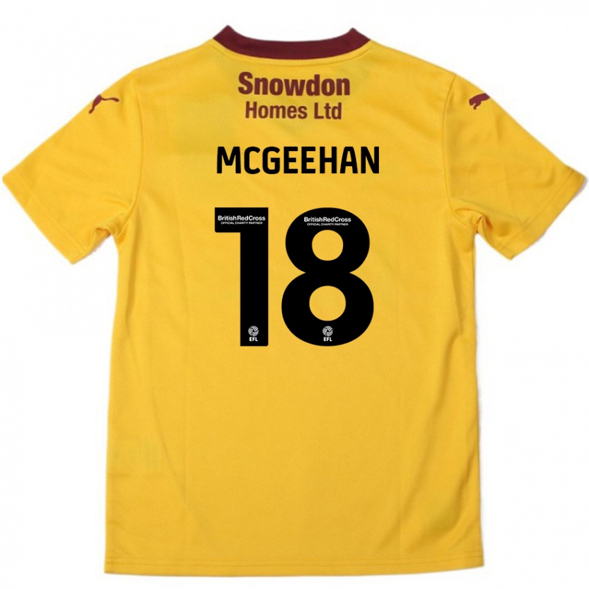 Criança Camisola Cameron Mcgeehan #18 Borgonha Laranja Alternativa 2024/25 Camisa Brasil