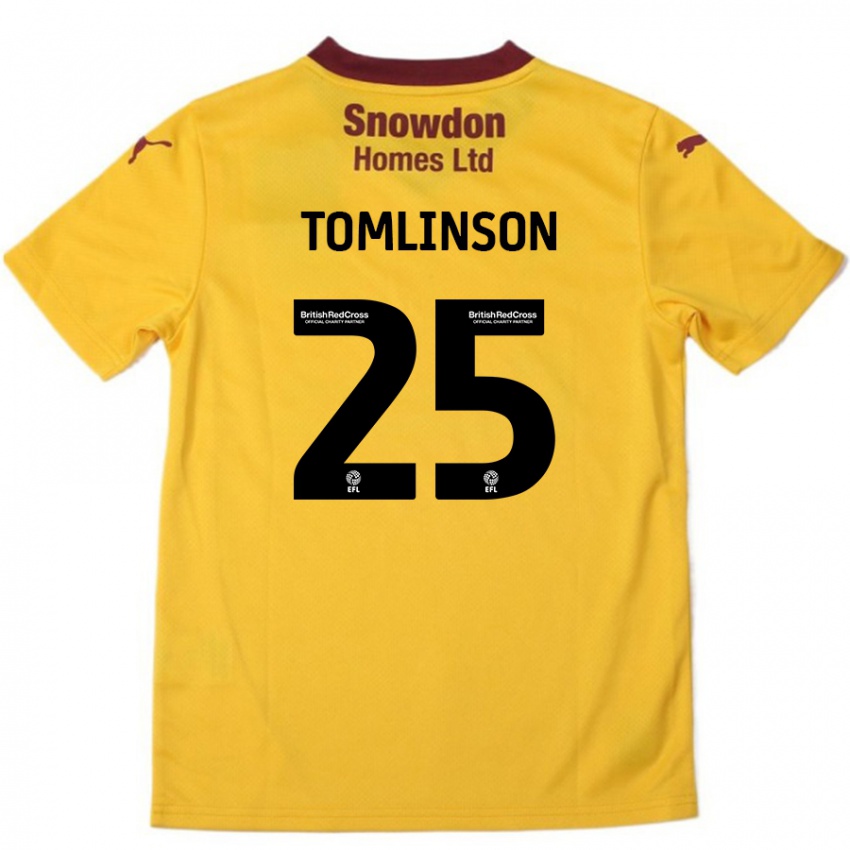 Criança Camisola Josh Tomlinson #25 Borgonha Laranja Alternativa 2024/25 Camisa Brasil