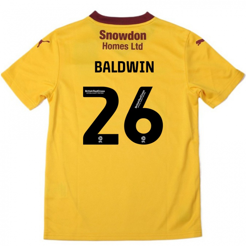 Criança Camisola Jack Baldwin #26 Borgonha Laranja Alternativa 2024/25 Camisa Brasil