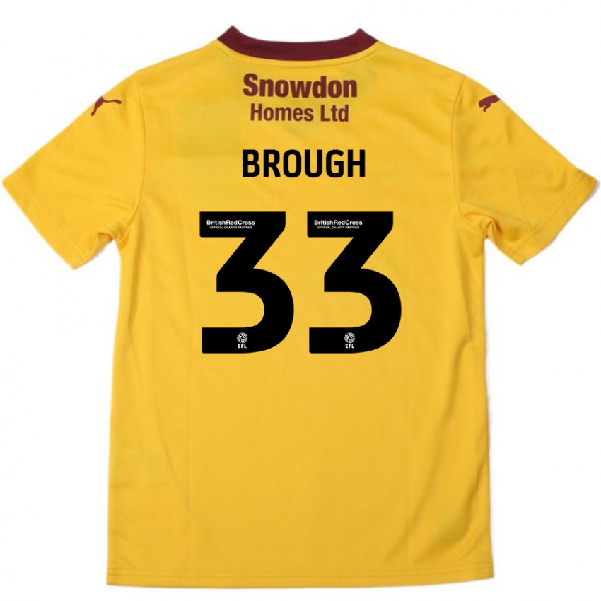 Criança Camisola Patrick Brough #33 Borgonha Laranja Alternativa 2024/25 Camisa Brasil